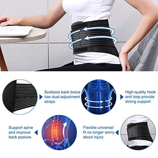 Lower Back Support Brace Lumbar Waist Belt Double Pull Breathable Belt Men Women