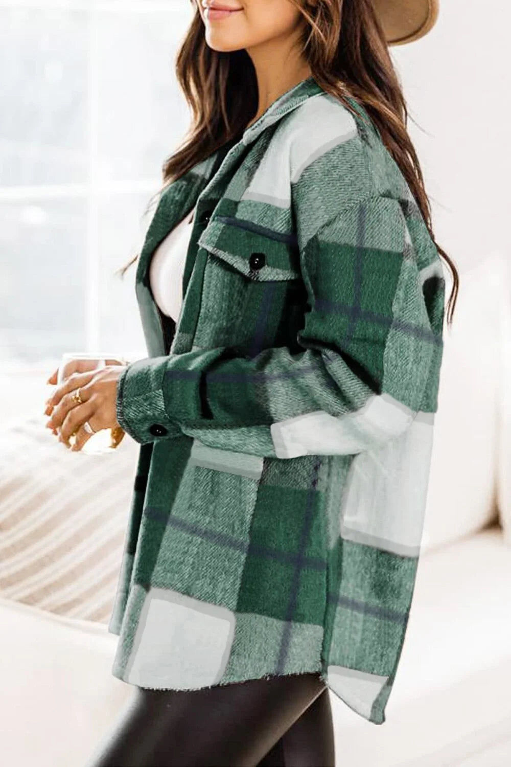 Flannel Shirts for Women Plaid Jackets Long Sleeve Shackets Womens Button down Coats Blouses